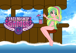 Size: 8500x6000 | Tagged: safe, artist:animekid0839, lemon zest, equestria girls, friendship games, absurd resolution, belly button, bikini, clothes, green swimsuit, solo, swimsuit, wave pool