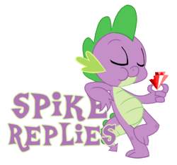 Size: 500x468 | Tagged: safe, artist:spike-replies, spike, dragon, animated, eating, gem, solo, spike-replies