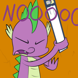 Size: 1280x1280 | Tagged: safe, spike, dragon, animated, ask-stoner-spike, no, solo, stoner spike