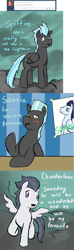 Size: 969x3252 | Tagged: safe, artist:pony-lightbox, rumble, soarin', thunderlane, pegasus, pony, ask, ask the thunderbros, blushing, brothers, cloud, cloudy, colt, cute, implied gay, male, poster, shipping, siblings, stallion, thunderclap, tumblr