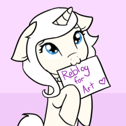Size: 950x950 | Tagged: safe, artist:ivorylace, artist:katiespalace, oc, oc only, oc:ivory lace, pony, unicorn, :3, animated, ask, ask ivory lace, cute, eye shimmer, floppy ears, heart, looking up, mouth hold, smiling, solo, tail wag, tumblr