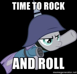 Size: 500x478 | Tagged: safe, maud pie, maud pie (episode), meme, pickelhaube, rock pun, solo