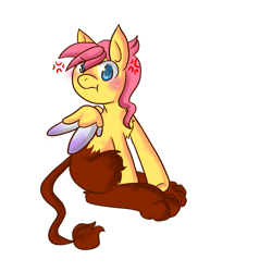 Size: 1024x1024 | Tagged: safe, artist:kooky-kreations, oc, oc only, oc:achilles, griffon, hippogriff, hybrid, pony, interspecies offspring, magical lesbian spawn, offspring, parent:fluttershy, parent:gilda, parents:gildashy, solo