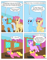 Size: 1020x1311 | Tagged: safe, artist:t-brony, amethyst star, cherry berry, dizzy twister, linky, orange swirl, shoeshine, sparkler, changeling, comic:friendship is tragic, comic, friendship express, starvation, train