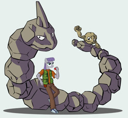 Size: 1129x1047 | Tagged: safe, maud pie, brock, geodude, onix, pokémon