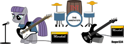 Size: 2405x870 | Tagged: safe, artist:roger334, maud pie, maud pie (episode), electric guitar, guitar, hilarious in hindsight, marshall, parody, rock band, simple background, solo, transparent background, vector