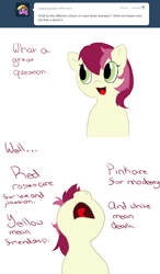 Size: 750x1280 | Tagged: safe, roseluck, ask, comic, rosereplies, solo, tumblr