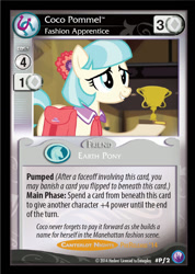 Size: 735x1035 | Tagged: safe, coco pommel, canterlot nights, ccg, enterplay, mlp trading card game, solo