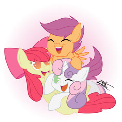 Size: 1000x1000 | Tagged: safe, artist:thedeseasedcow, apple bloom, scootaloo, sweetie belle, cutie mark crusaders