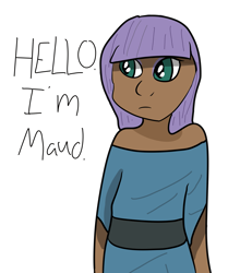 Size: 1979x2370 | Tagged: safe, artist:sadyuri, maud pie, human, maud pie (episode), ask, humanized, solo, tumblr