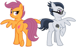 Size: 1174x735 | Tagged: safe, artist:dreamcasterpegasus, rumble, scootaloo, female, male, older, plot, plot pair, rumbloo, shipping, straight, sunglasses