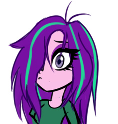 Size: 331x349 | Tagged: safe, artist:wubcakeva, aria blaze, equestria girls, hair over one eye, loose hair, messy hair, solo