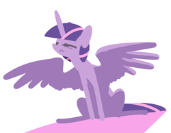 Size: 897x697 | Tagged: safe, artist:nobody, twilight sparkle, twilight sparkle (alicorn), alicorn, pony, eyes closed, female, mare, sitting, solo, spread wings, tired