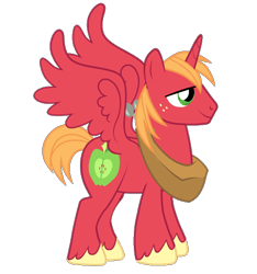 Size: 516x552 | Tagged: safe, artist:smokethewolf, big macintosh, alicorn, pony, princess big mac, race swap, simple background, solo, transparent background, vector