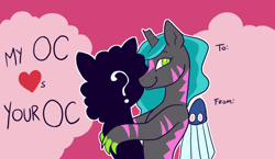 Size: 800x464 | Tagged: safe, artist:pixel-prism, oc, oc only, oc:kefentse, broken horn, valentine, valentine's day