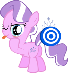 Size: 1030x1108 | Tagged: safe, artist:magerblutooth, diamond tiara, earth pony, pony, akanbe, bullseye, eyelid pull, female, filly, plot, simple background, solo, target, taunting, tongue out, transparent background, vector