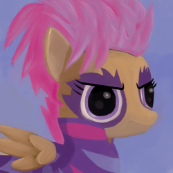 Size: 1024x1024 | Tagged: safe, artist:drakmire, scootaloo, pegasus, pony, female, filly, simple background, solo