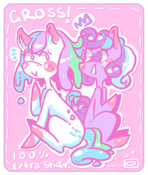 Size: 800x945 | Tagged: safe, artist:swampyfish, oc, oc only, earth pony, goo pony, original species, blushing, embarrassed, sticky