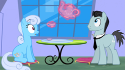 Size: 1365x768 | Tagged: safe, screencap, bruce mane, linky, shoeshine, the crystal empire, magic, teacup, teapot