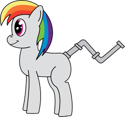 Size: 982x914 | Tagged: artist needed, safe, oc, oc only, hybrid, magical inanimate object spawn, offspring, parent:kitchen sink, parent:rainbow dash, parents:rainbowsink, solo, wat