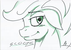 Size: 3504x2484 | Tagged: safe, artist:whitepone, scootaloo, pegasus, pony, female, solo, traditional art