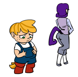 Size: 679x677 | Tagged: safe, artist:daily, oc, oc only, oc:garnet, oc:garret, oc:little mac, satyr, offspring, parent:anon, parent:big macintosh, parent:rarity