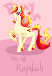 Size: 2031x2952 | Tagged: safe, artist:yuzhou, pixiv, pokémon, ponified, rapidash, solo