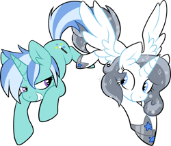 Size: 700x600 | Tagged: safe, artist:deerspit, oc, oc only, oc:pixie, oc:stardust, alicorn, pony, adopted offspring, alicorn oc, female, offspring, parent:oc:pickles, parent:trixie, parents:canon x oc, parents:trikles, siblings, sisters