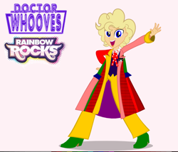 Size: 646x552 | Tagged: safe, doctor whooves, equestria girls, rainbow rocks, adorkable, ankle boots, clothes, colin baker, cravat, doctor who, dork, equestria girls-ified, felt, frock coat, polka dots, shirt, shoes, sixth doctor, solo, tartan, the explosion in a rainbow factory, trousers, waistcoat