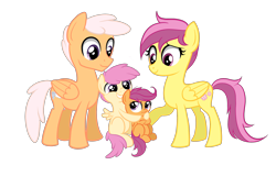 Size: 3384x2160 | Tagged: safe, artist:thecheeseburger, derpibooru import, scootaloo, oc, family, scootaloo's parents