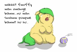 Size: 1002x691 | Tagged: safe, artist:carpdime, derpibooru import, fluffy pony, ball, crying, shopping, solo, spoiled, toy