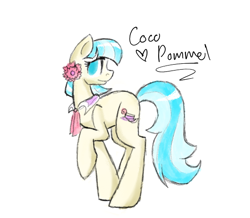 Size: 550x479 | Tagged: safe, artist:justalittleshadow, derpibooru import, coco pommel, earth pony, pony, female, mare, solo, two toned mane