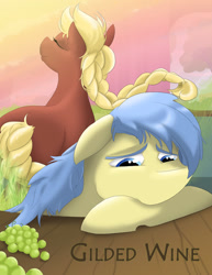 Size: 1000x1294 | Tagged: safe, artist:crowneprince, goldengrape, sir colton vines iii, oc, pony