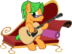 Size: 9192x6895 | Tagged: safe, artist:shadyhorseman, derpibooru import, oc, oc only, oc:paper, earth pony, pony, absurd resolution, guitar, simple background, solo, transparent background, vector