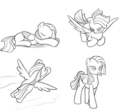 Size: 937x852 | Tagged: safe, artist:drawponies, derpibooru import, melody, pegasus, pony, monochrome, sketch