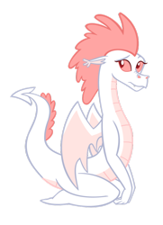 Size: 600x827 | Tagged: safe, artist:queencold, derpibooru import, fizzelle, fizzle, dragon, dragoness, frown, kneeling, looking away, nose wrinkle, rule 63, simple background, solo, teenaged dragon, transparent background