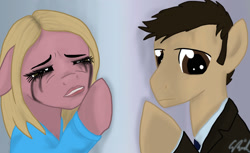 Size: 1725x1053 | Tagged: safe, artist:qemma, derpibooru import, doctor who, ponified, ponified tenrose, rose tyler, tenth doctor, the doctor