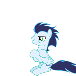 Size: 720x720 | Tagged: safe, artist:painlessbrony, derpibooru import, edit, soarin', rainbow falls, annoyed, crossed hooves, frown, glare, simple background, sitting, solo, transparent background
