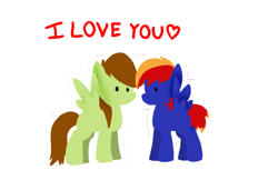 Size: 816x558 | Tagged: safe, artist:luri-cat, oc, oc only, blank flank, cloudsong, hearts and hooves day, starblaze, valentine, valentine's day