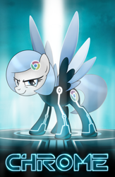 Size: 3375x5175 | Tagged: safe, artist:drawponies, derpibooru import, oc, oc only, oc:google chrome, browser ponies, crossover, google chrome, tron