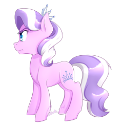 Size: 1414x1463 | Tagged: safe, artist:astrequin, diamond tiara, earth pony, pony, female, filly, jewelry, pink coat, solo, tiara, two toned mane