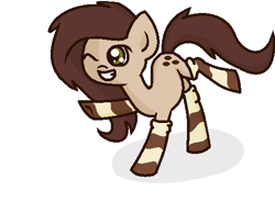 Size: 506x371 | Tagged: safe, artist:newfiegirl123, derpibooru import, oc, oc only, oc:coffee bean, earth pony, pony, clothes, socks, solo, striped socks