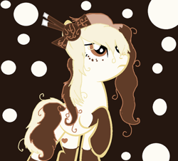 Size: 900x813 | Tagged: safe, artist:pinkhotchocolate, derpibooru import, oc, oc only, oc:villana bean, earth pony, pony, food, solo