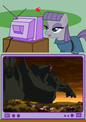 Size: 507x720 | Tagged: safe, maud pie, maud pie (episode), disney, exploitable meme, heart, hercules, lythos, meme, obligatory pony, rock titan, tv meme