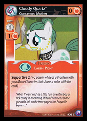 Size: 344x480 | Tagged: safe, derpibooru import, cloudy quartz, igneous rock pie, canterlot nights, ccg, enterplay, mlp trading card game, quartzrock