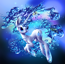 Size: 2410x2369 | Tagged: safe, artist:katputze, derpibooru import, oc, oc only, fish, elemental, solo, water