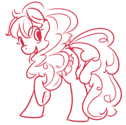 Size: 461x456 | Tagged: safe, artist:inlucidreverie, derpibooru import, oc, oc only, earth pony, pony, female, mare, monochrome, sketch, solo