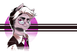 Size: 1024x712 | Tagged: safe, artist:anightlypony, cecil palmer, clothes, crossover, glasses, necktie, night vale, ponified, solo, welcome to night vale