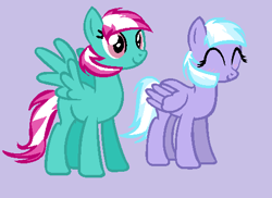 Size: 496x361 | Tagged: safe, artist:fluffyzkittiez, lilac sky, spring step, sunlight spring, base used, blushing, ms paint