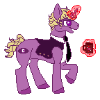 Size: 144x144 | Tagged: safe, artist:the-leeward-voyage, pony, unicorn, cecil palmer, crossover, magic, necktie, pixel art, ponified, simple background, solo, transparent background, welcome to night vale